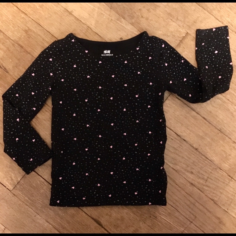 H&M Black Organic Cotton Long-Sleeved Tee 18-24 Mo